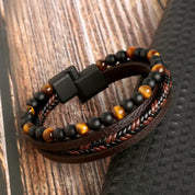 Stilfuldt læderarmbåndssæt til mænd - Andonio