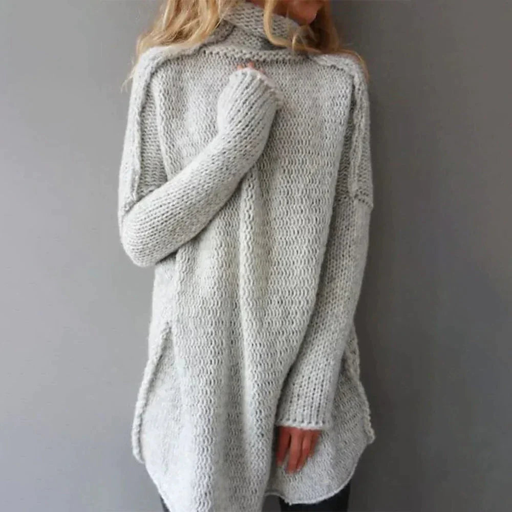 Grå oversized rullekravetrøje - Naira