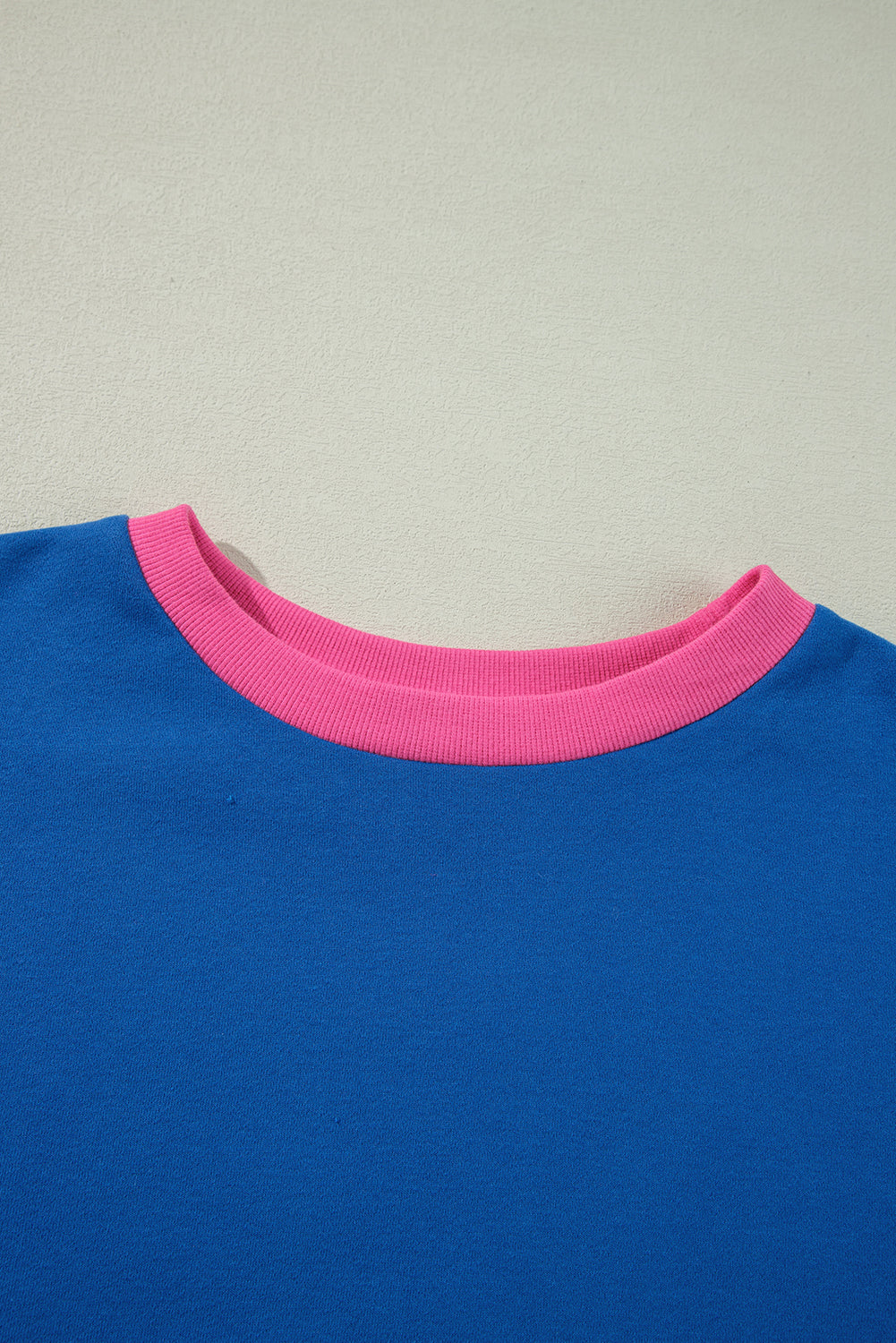 Himmelblå color block kant ballonærmer plus size sweater - Sazasa