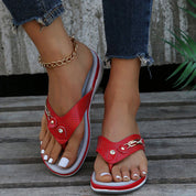 Sommerlige Flip-Flop Strandsandaler med Tykke Såler - Saraan