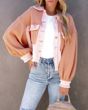 Eloy | Distressed patchwork-jakke med klokkeærmer