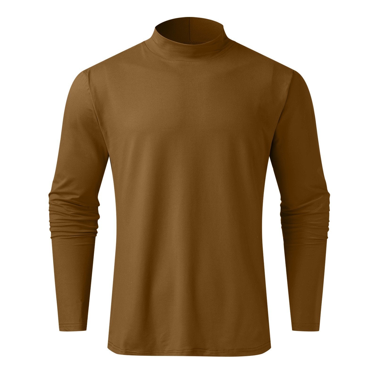 Langærmet fit herre-t-shirt med opretstående krave - Fritjof