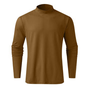 Langærmet fit herre-t-shirt med opretstående krave - Fritjof