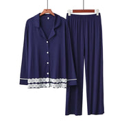 Ensfarvet modal loose fit åndbart pyjamassæt - Ladie