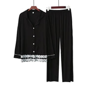 Ensfarvet modal loose fit åndbart pyjamassæt - Ladie