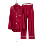 Ensfarvet modal loose fit åndbart pyjamassæt - Ladie