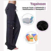 Elastiske miljøvenlige bambus yogabukser med lommer - Melba
