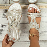 Boheme-Stil Rhinestone Sandaler med Flad Sål - Arlasa