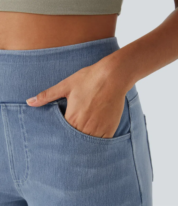 Højtaljede Jeans med Brede Ben og Strække til Kvinder - Otana
