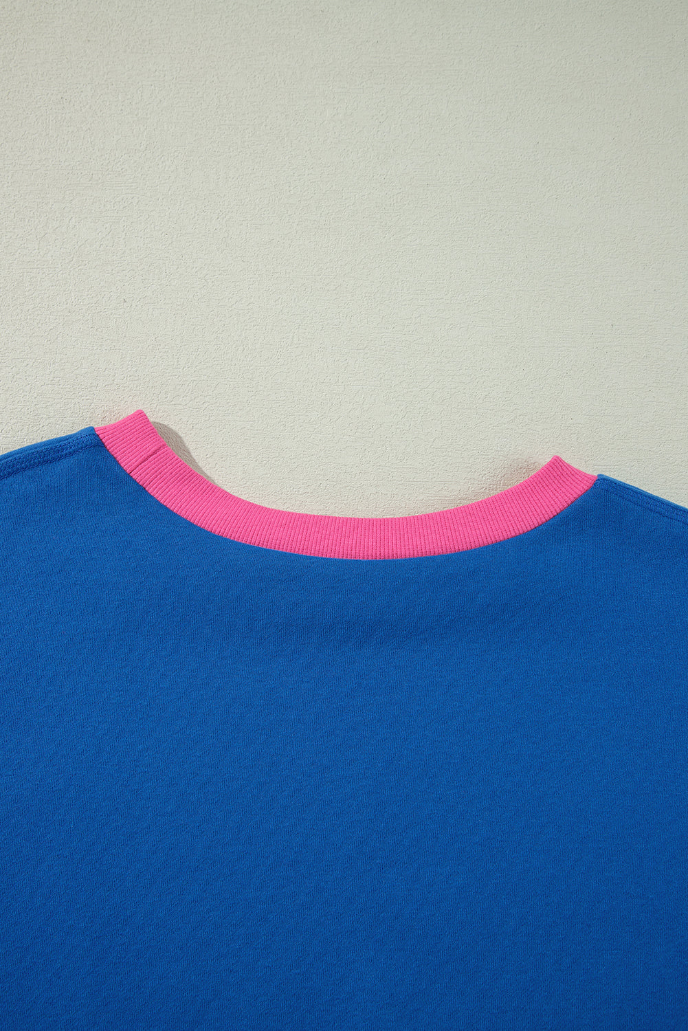Himmelblå color block kant ballonærmer plus size sweater - Sazasa