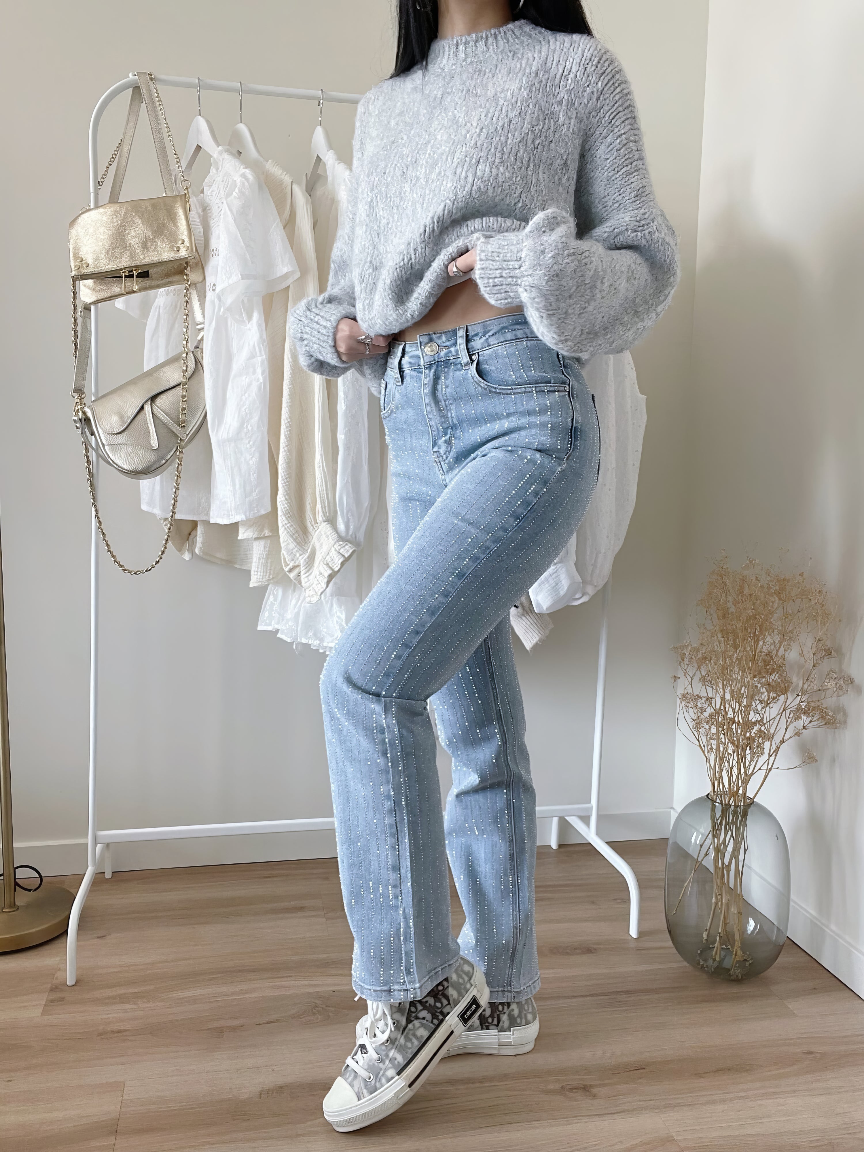 Glitrende Jeans med Høj Talje - Yannah