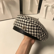 Retro årgang Kvinders Houndstooth Baskerhat | Forårskollektion - Creissa