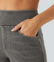 Højtaljede Jeans med Brede Ben og Strække til Kvinder - Otana