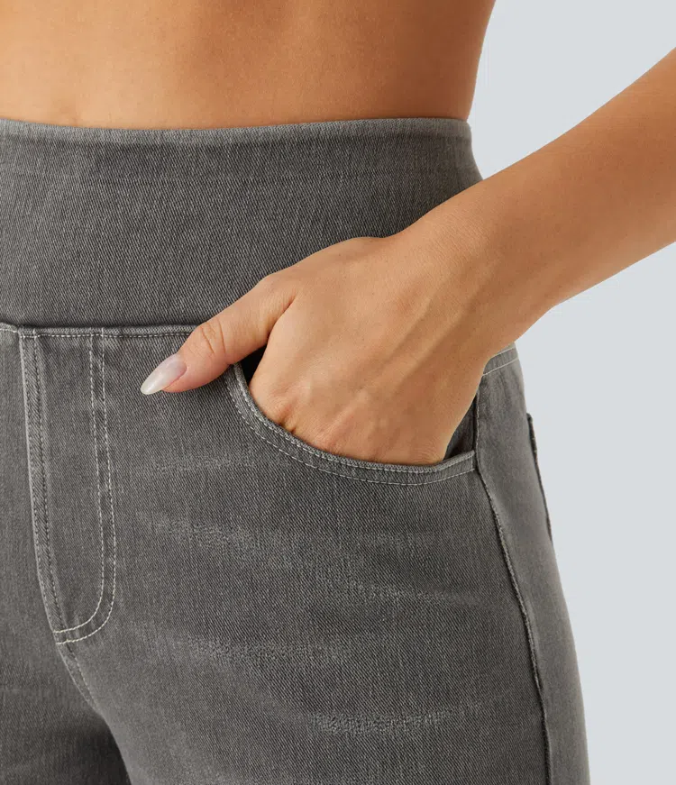 Højtaljede Jeans med Brede Ben og Strække til Kvinder - Otana