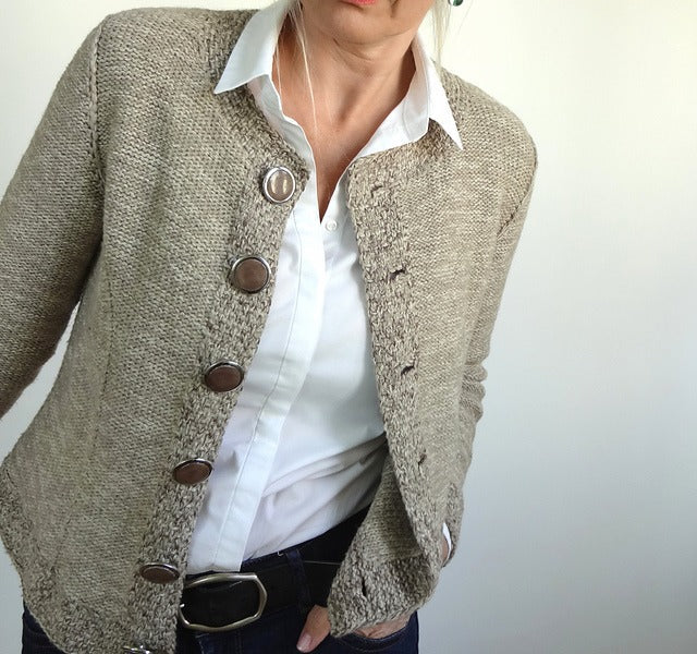Langærmet cardigan med knaplukning - Robin