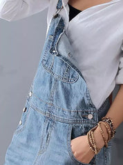 Stilfuld Streetwear-Overallskjole i Nødlidende Denim - Corbbi