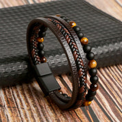 Stilfuldt læderarmbåndssæt til mænd - Andonio