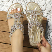 Boheme-Stil Rhinestone Sandaler med Flad Sål - Arlasa