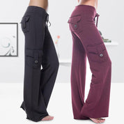 Elastiske miljøvenlige bambus yogabukser med lommer - Melba