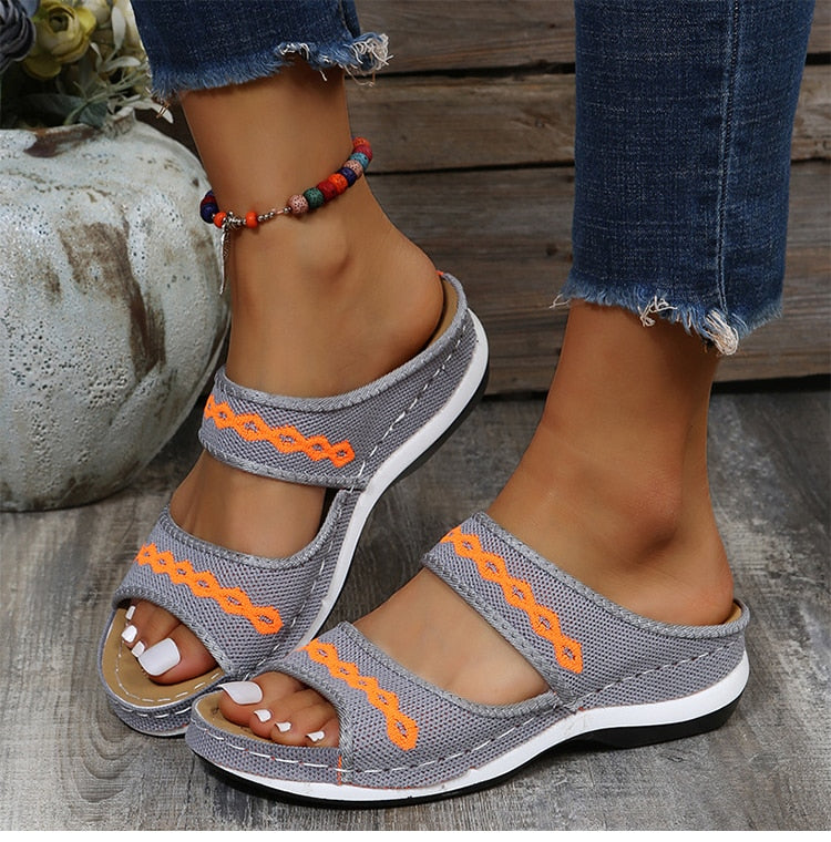 Rose - Retro Ortopædiske Slip On-Sandaler