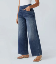 Højtaljede Jeans med Brede Ben og Strække til Kvinder - Otana