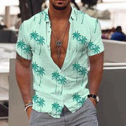 Hugos - Bomuld sommer hør skjorter mænd Hawaiian