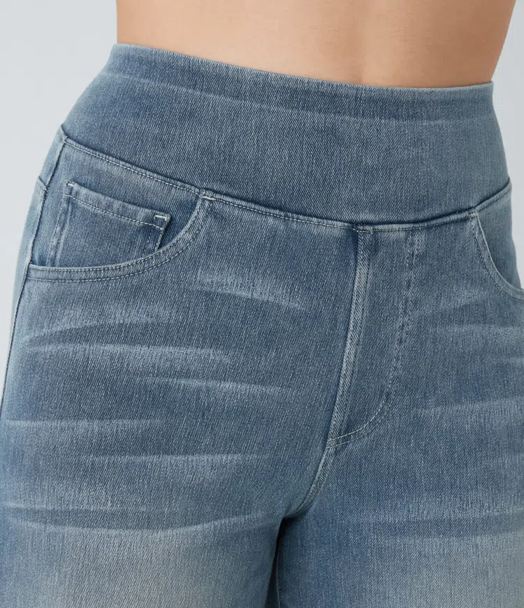 Højtaljede Jeans med Brede Ben og Strække til Kvinder - Otana