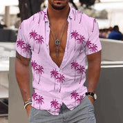 Hugos - Bomuld sommer hør skjorter mænd Hawaiian