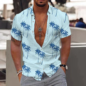 Hugos - Bomuld sommer hør skjorter mænd Hawaiian