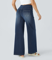 Højtaljede Jeans med Brede Ben og Strække til Kvinder - Otana