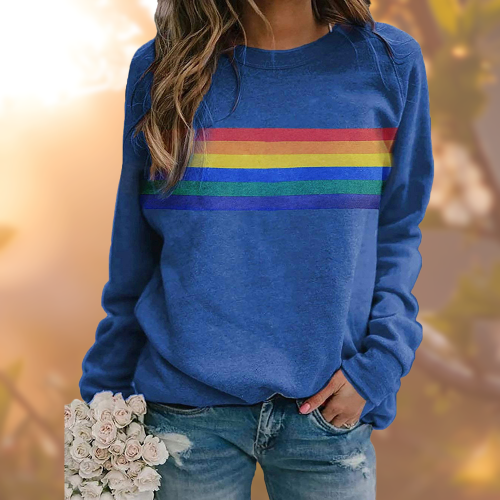 Farverig Retro-Inspireret Sweater til Kvinder med Lange ærmer - Ardine