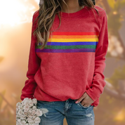 Farverig Retro-Inspireret Sweater til Kvinder med Lange ærmer - Ardine