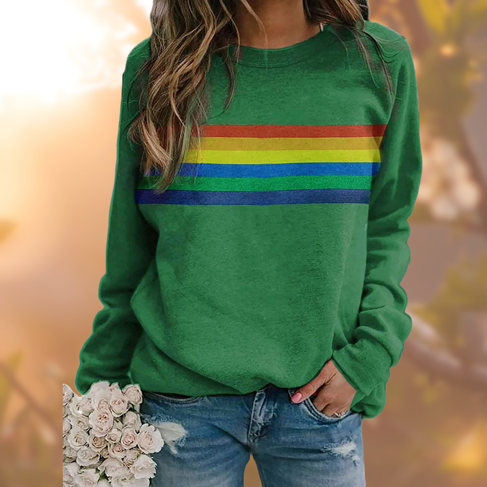 Farverig Retro-Inspireret Sweater til Kvinder med Lange ærmer - Ardine