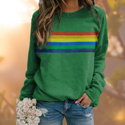 Farverig Retro-Inspireret Sweater til Kvinder med Lange ærmer - Ardine