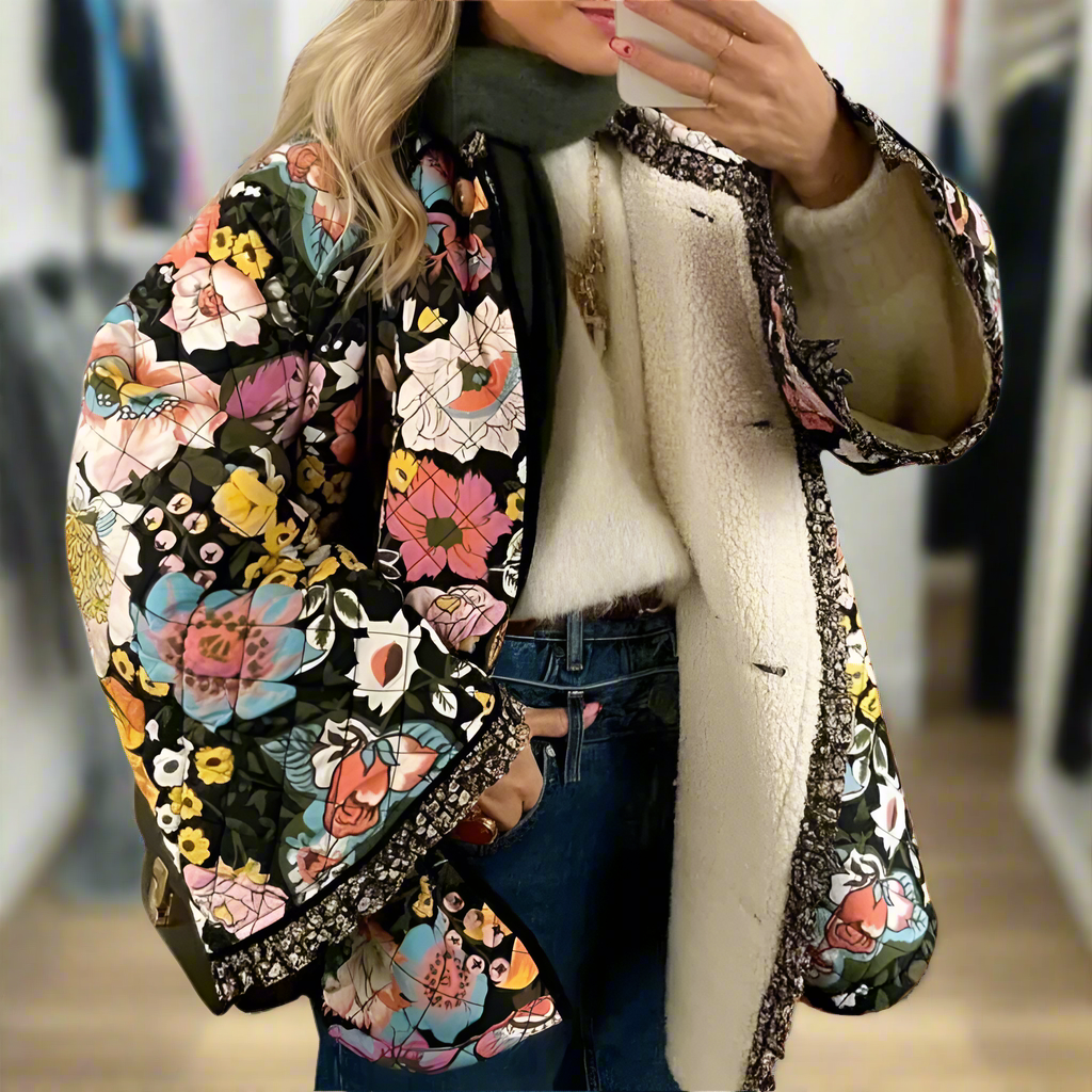 Trendy blomstret damejakke - Yuliana