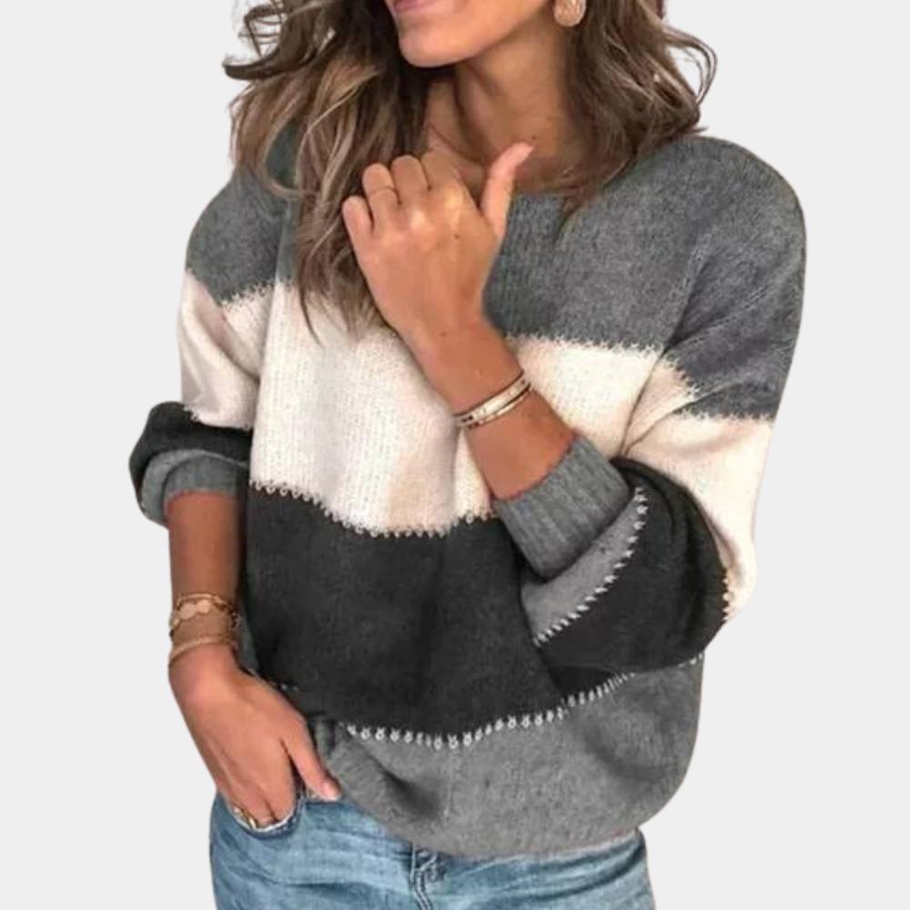 Elegant stribet sweater til kvinder - Hailei