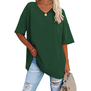 Løs T-shirt med V-hals til kvinder - Raniela
