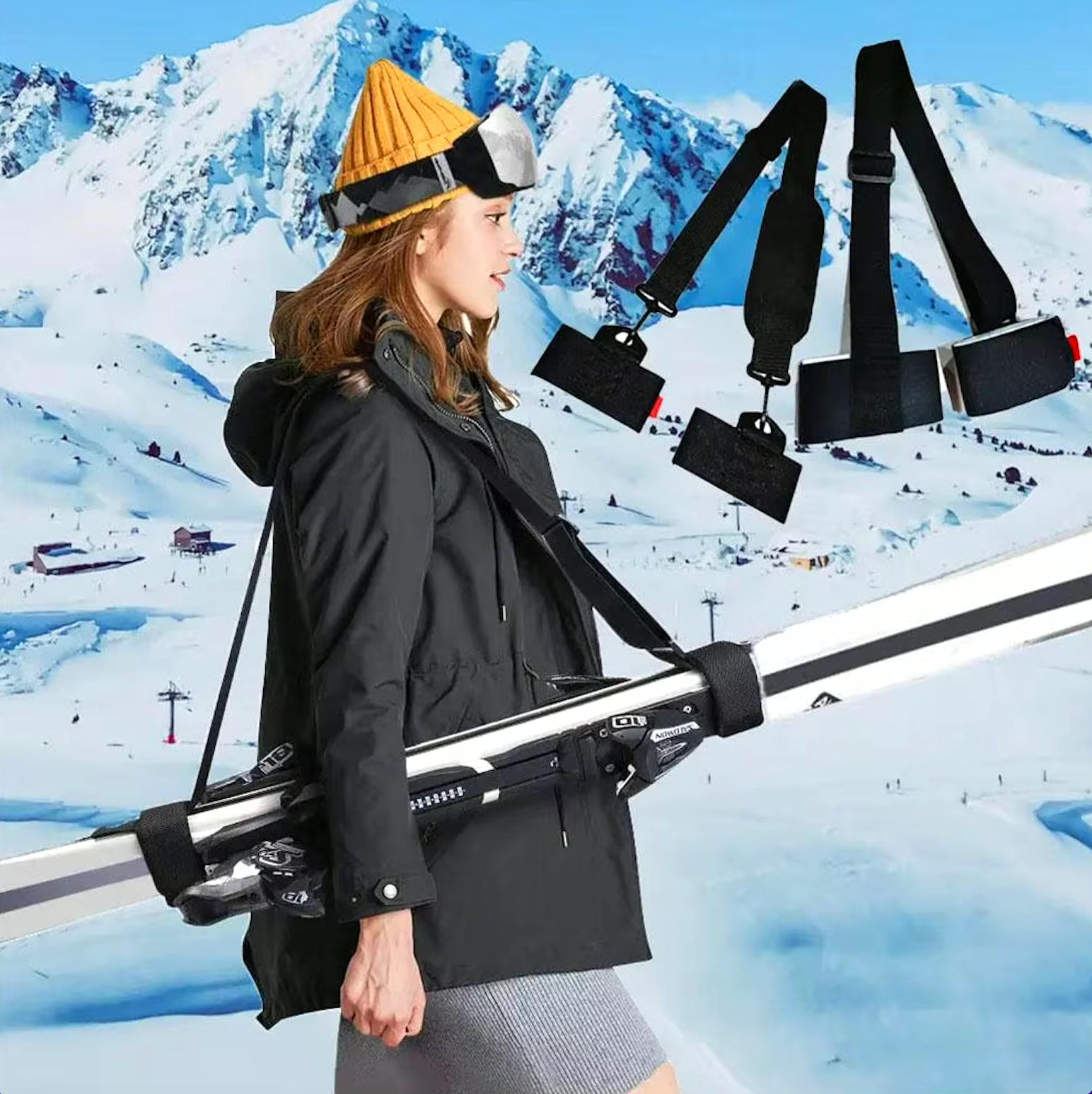 Justerbar nylon skirem til skistave og udstyr | HandleGo