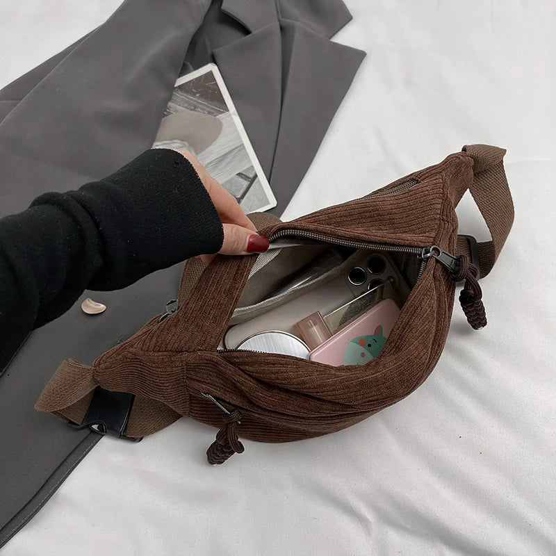 Casual fløjlstaske til kvinder | Trendy bæltetaske | Skuldertaske - Savia