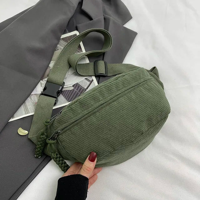 Casual fløjlstaske til kvinder | Trendy bæltetaske | Skuldertaske - Savia