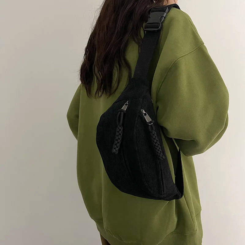 Casual fløjlstaske til kvinder | Trendy bæltetaske | Skuldertaske - Savia