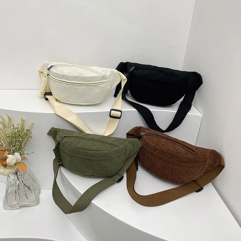 Casual fløjlstaske til kvinder | Trendy bæltetaske | Skuldertaske - Savia
