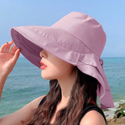 Dame sommerhat til solen | bred frynse Uv-nakkebeskyttelse | solstrandhat kvinde - Bunny