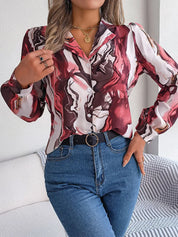 Benita - Skjorte med marmorprint
