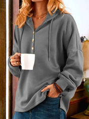 Laslie - Sweatshirt i basisstil med knapper