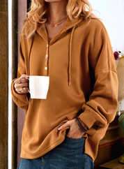 Laslie - Sweatshirt i basisstil med knapper