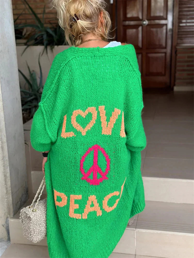 Lang cardigan i hippiestil - Darlin