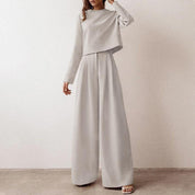 Elegant Todelt Damesæt | Top + Vide Bukser - Shelyia