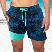 Kenan - Sorte Flamingo badeshorts