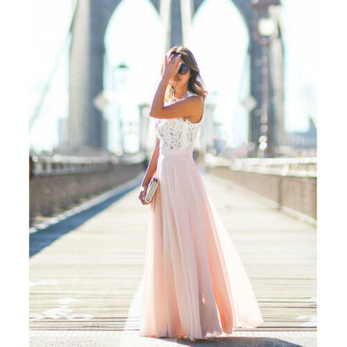 Elegant Maxi Blondekjole i Brudebryllupsstil - Loriana